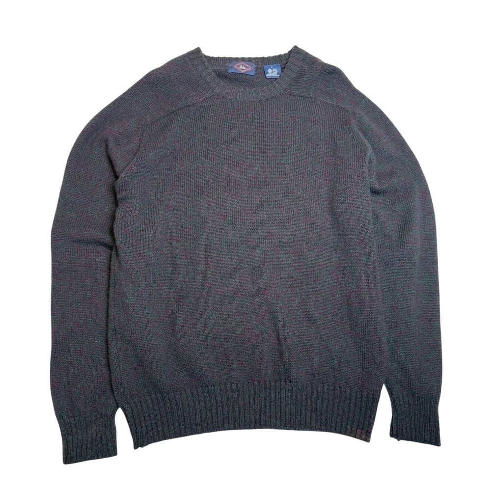 Boston Clipper Mens Large 100% Virgin Shetland Wool Crewneck Sweater Dark Purple